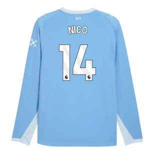 2026-2027 Man City Authentic Long Sleeve Home Shirt (Nico 14)