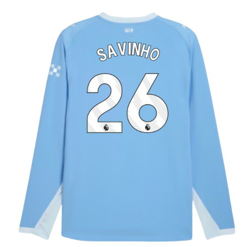 2026-2027 Man City Authentic Long Sleeve Home Shirt (Savinho 26)