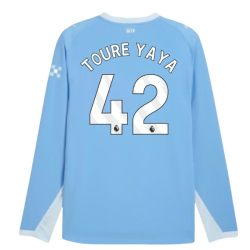 2026-2027 Man City Authentic Long Sleeve Home Shirt (Toure Yaya 42)
