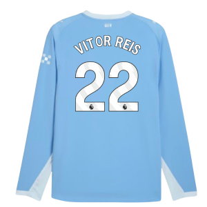 2026-2027 Man City Authentic Long Sleeve Home Shirt (Vitor Reis 22)