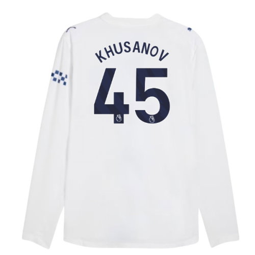 2026-2027 Man City Authentic Long Sleeve Third Shirt (Khusanov 45)
