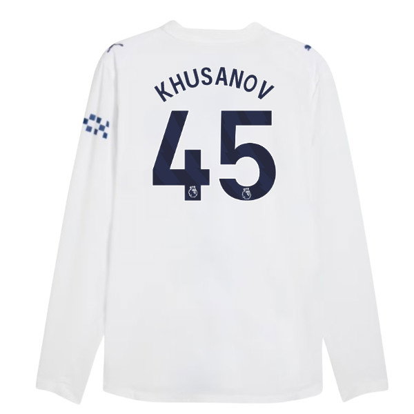2026-2027 Man City Authentic Long Sleeve Third Shirt (Khusanov 45)