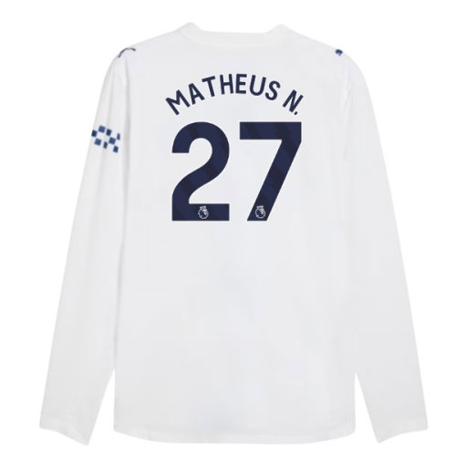2026-2027 Man City Authentic Long Sleeve Third Shirt (Matheus N. 27)