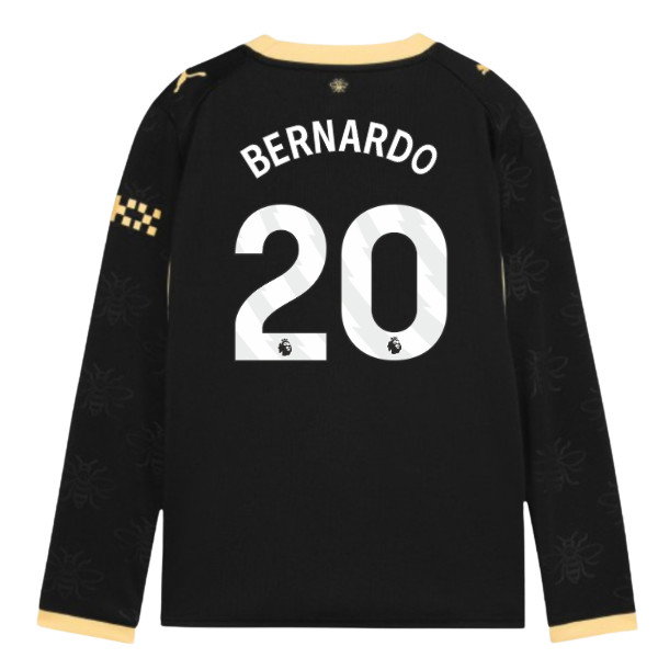 2026-2027 Man City Away Long Sleeve Shirt (Kids) (Bernardo 20)