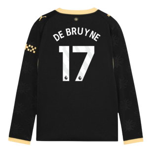 2026-2027 Man City Away Long Sleeve Shirt (Kids) (De Bruyne 17)