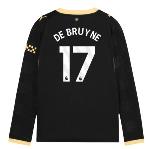 2026-2027 Man City Away Long Sleeve Shirt (Kids) (De Bruyne 17)