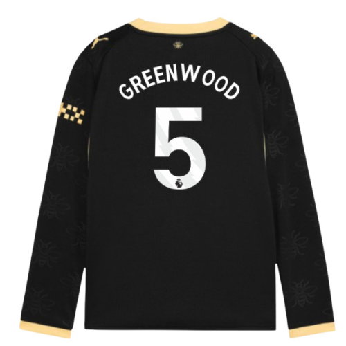 2026-2027 Man City Away Long Sleeve Shirt (Kids) (Greenwood 5)