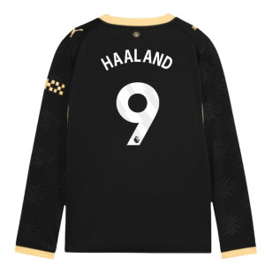 2026-2027 Man City Away Long Sleeve Shirt (Kids) (Haaland 9)