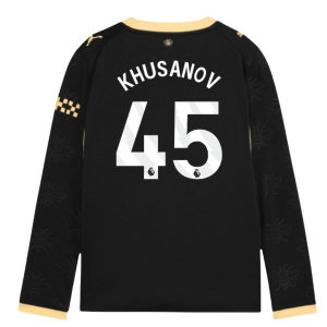 2026-2027 Man City Away Long Sleeve Shirt (Kids) (Khusanov 45)