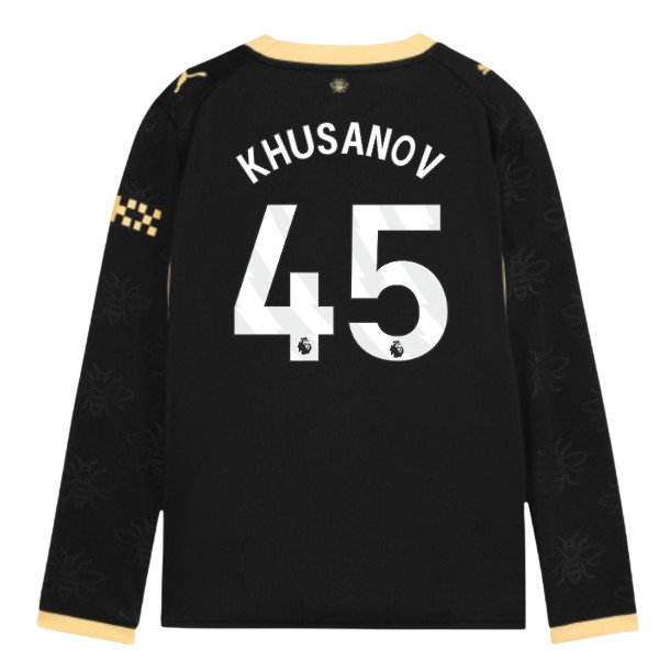 2026-2027 Man City Away Long Sleeve Shirt (Kids) (Khusanov 45)