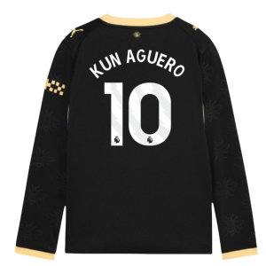 2026-2027 Man City Away Long Sleeve Shirt (Kids) (Kun Aguero 10)