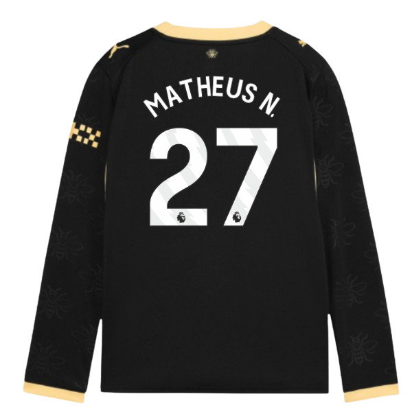 2026-2027 Man City Away Long Sleeve Shirt (Kids) (Matheus N. 27)