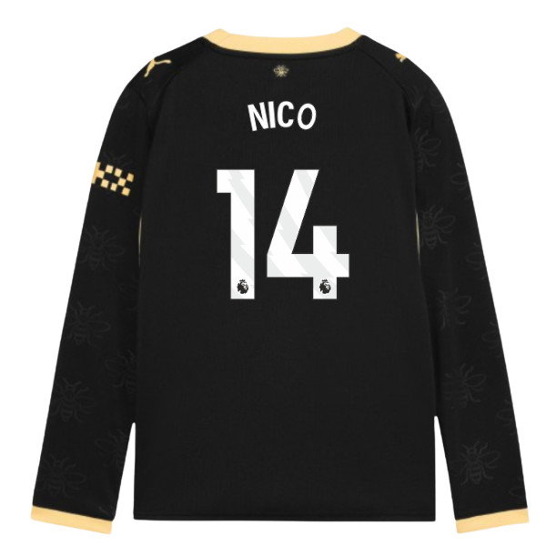2026-2027 Man City Away Long Sleeve Shirt (Kids) (Nico 14)