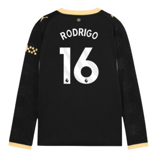 2026-2027 Man City Away Long Sleeve Shirt (Kids) (Rodrigo 16)