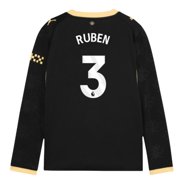 2026-2027 Man City Away Long Sleeve Shirt (Kids) (Ruben 3)