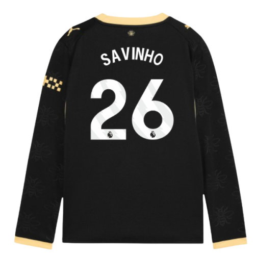 2026-2027 Man City Away Long Sleeve Shirt (Kids) (Savinho 26)