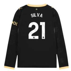 2026-2027 Man City Away Long Sleeve Shirt (Kids) (Silva 21)