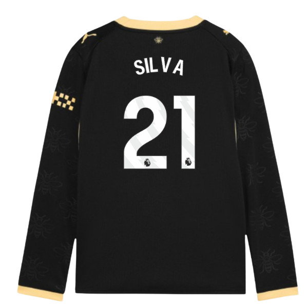 2026-2027 Man City Away Long Sleeve Shirt (Kids) (Silva 21)