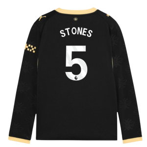 2026-2027 Man City Away Long Sleeve Shirt (Kids) (Stones 5)