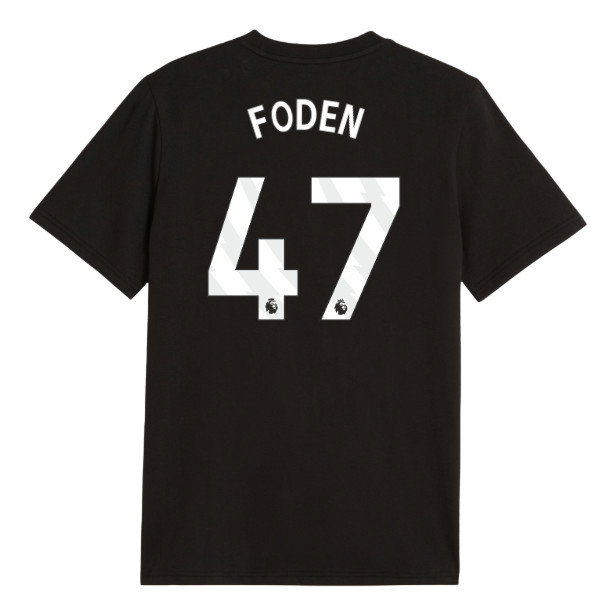 2026-2027 Man City FtblCulture Tee (Black) (Foden 47)