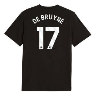 2026-2027 Man City FtblCulture Tee (Black) - Kids (De Bruyne 17)
