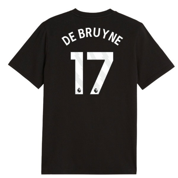2026-2027 Man City FtblCulture Tee (Black) - Kids (De Bruyne 17)