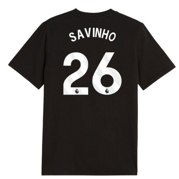 2026-2027 Man City FtblCulture Tee (Black) - Kids (Savinho 26)