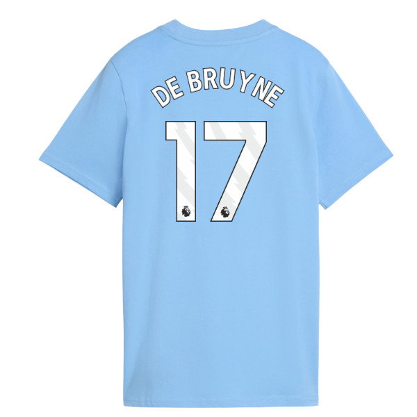 2026-2027 Man City FtblCulture Tee (Light Blue) - Kids (De Bruyne 17)