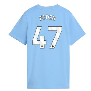 2026-2027 Man City FtblCulture Tee (Light Blue) - Kids (Foden 47)