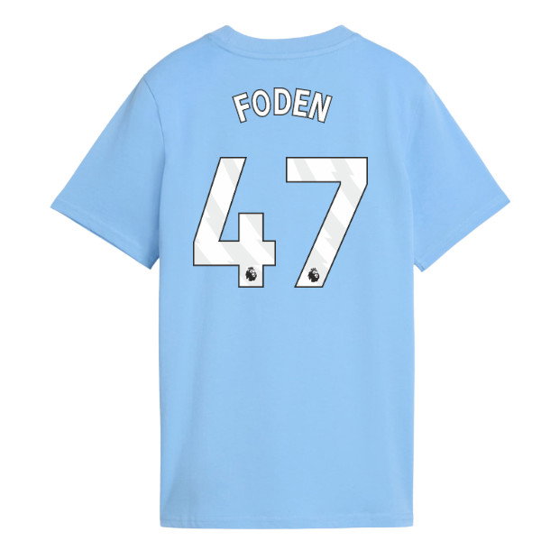 2026-2027 Man City FtblCulture Tee (Light Blue) - Kids (Foden 47)