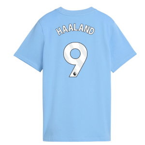 2026-2027 Man City FtblCulture Tee (Light Blue) - Kids (Haaland 9)