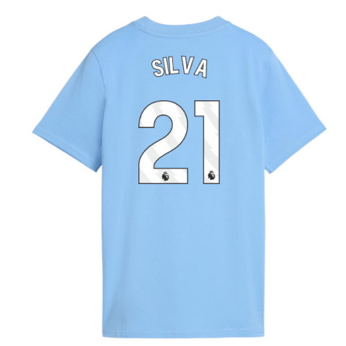 2026-2027 Man City FtblCulture Tee (Light Blue) - Kids (Silva 21)