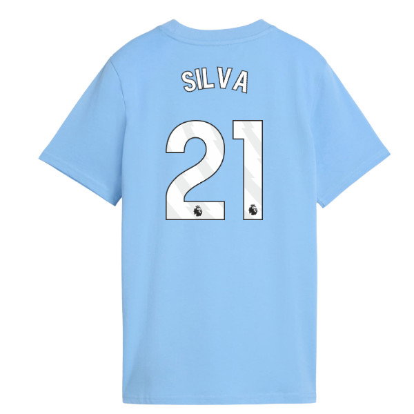 2026-2027 Man City FtblCulture Tee (Light Blue) - Kids (Silva 21)