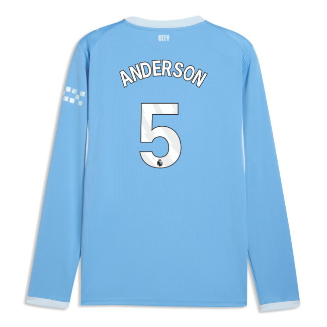 2026-2027 Man City Home Long Sleeve Shirt (Anderson 5)
