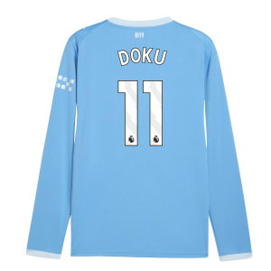 2026-2027 Man City Home Long Sleeve Shirt (Doku 11)