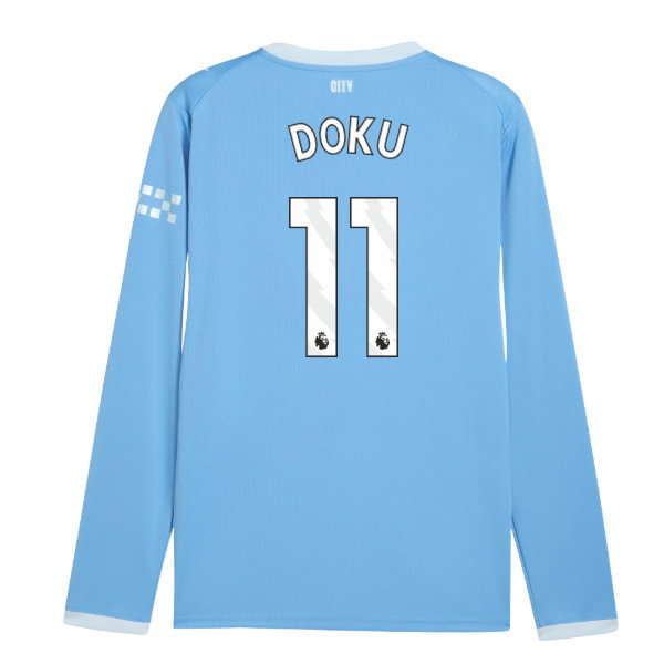 2026-2027 Man City Home Long Sleeve Shirt (Doku 11)