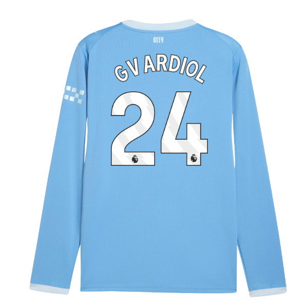 2026-2027 Man City Home Long Sleeve Shirt (Gvardiol 24)