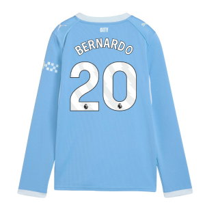 2026-2027 Man City Home Long Sleeve Shirt (Kids) (Bernardo 20)