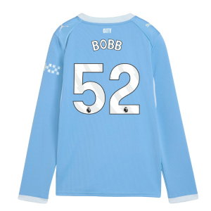 2026-2027 Man City Home Long Sleeve Shirt (Kids) (Bobb 52)
