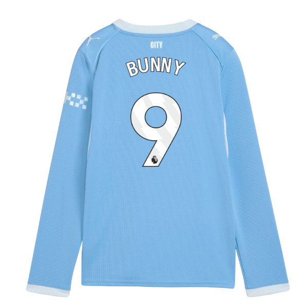 2026-2027 Man City Home Long Sleeve Shirt (Kids) (Bunny 9)