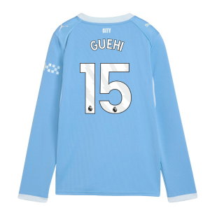 2026-2027 Man City Home Long Sleeve Shirt (Kids) (Guehi 15)