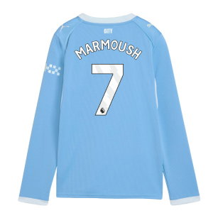 2026-2027 Man City Home Long Sleeve Shirt (Kids) (Marmoush 7)