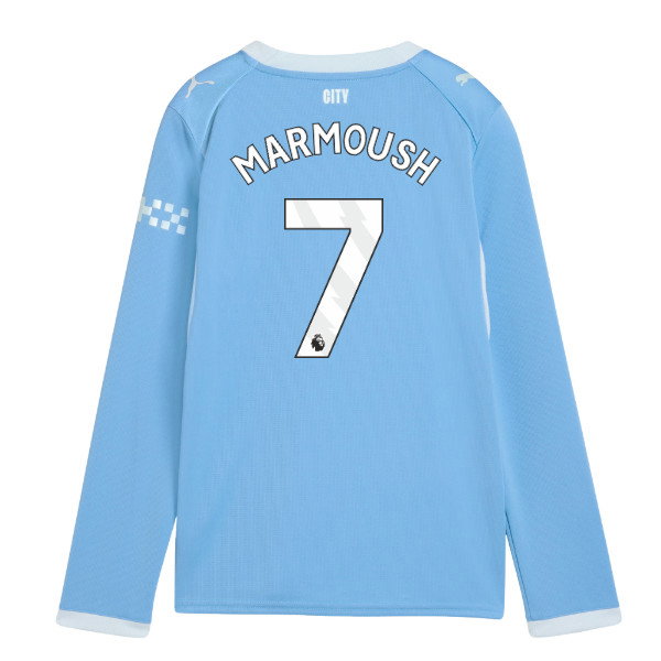 2026-2027 Man City Home Long Sleeve Shirt (Kids) (Marmoush 7)