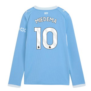 2026-2027 Man City Home Long Sleeve Shirt (Kids) (Miedema 10)