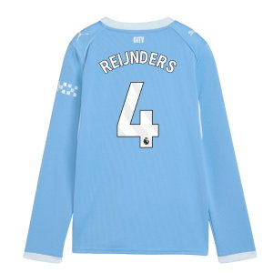 2026-2027 Man City Home Long Sleeve Shirt (Kids) (Reijnders 4)