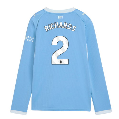 2026-2027 Man City Home Long Sleeve Shirt (Kids) (Richards 2)