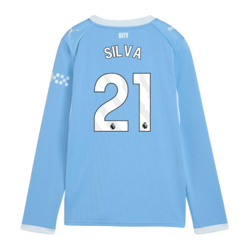 2026-2027 Man City Home Long Sleeve Shirt (Kids) (Silva 21)