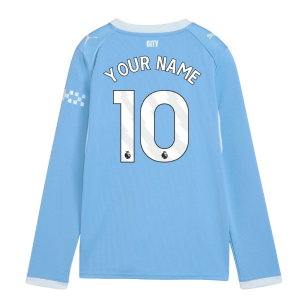 2026-2027 Man City Home Long Sleeve Shirt (Kids)