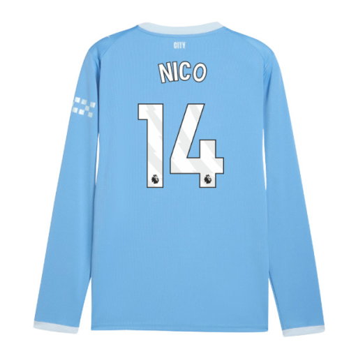 2026-2027 Man City Home Long Sleeve Shirt (Nico 14)