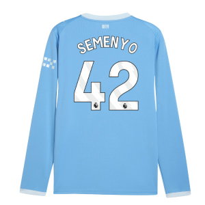2026-2027 Man City Home Long Sleeve Shirt (Semenyo 42)